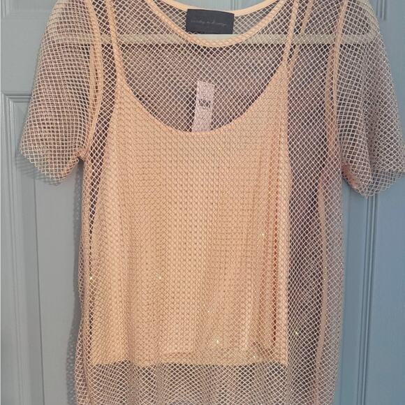 Anthropologie Sequin Sparkle Mesh Blouse - Picture 7 of 10